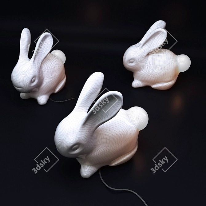 Fluffy Glow Bunny Lamp 3D model image 2