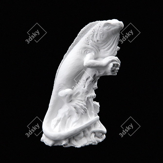 Iguana Plaster Sculpture 3D model image 1