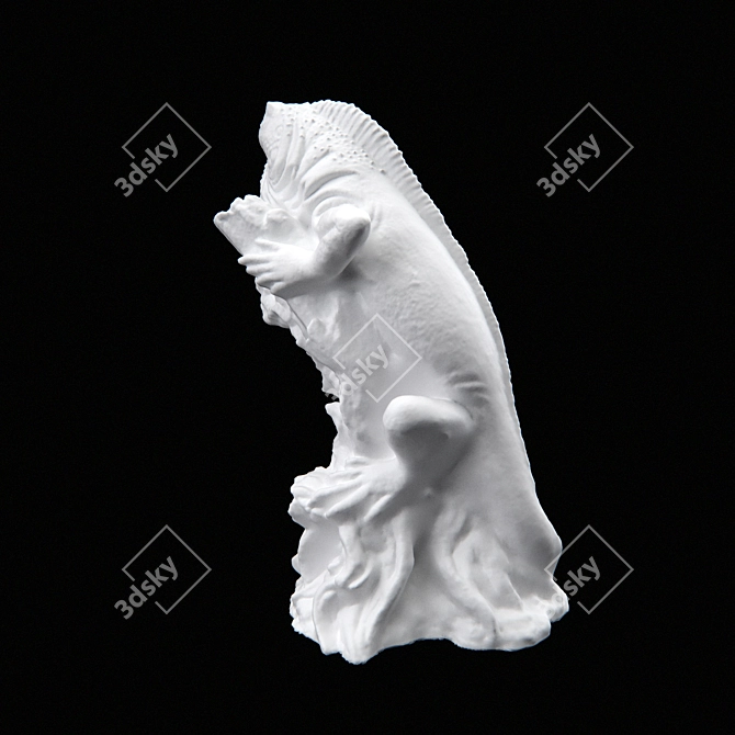 Iguana Plaster Sculpture 3D model image 3
