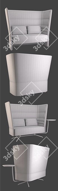 Modern High-Back Sofa: Sitland Cell128 3D model image 3