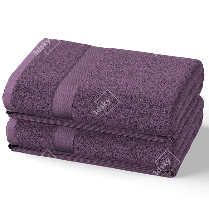 Luxurious Egyptian Cotton Towel 3D model image 1