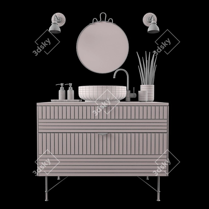 Modern Wash Basin with Decor: Superfront 3D model image 2