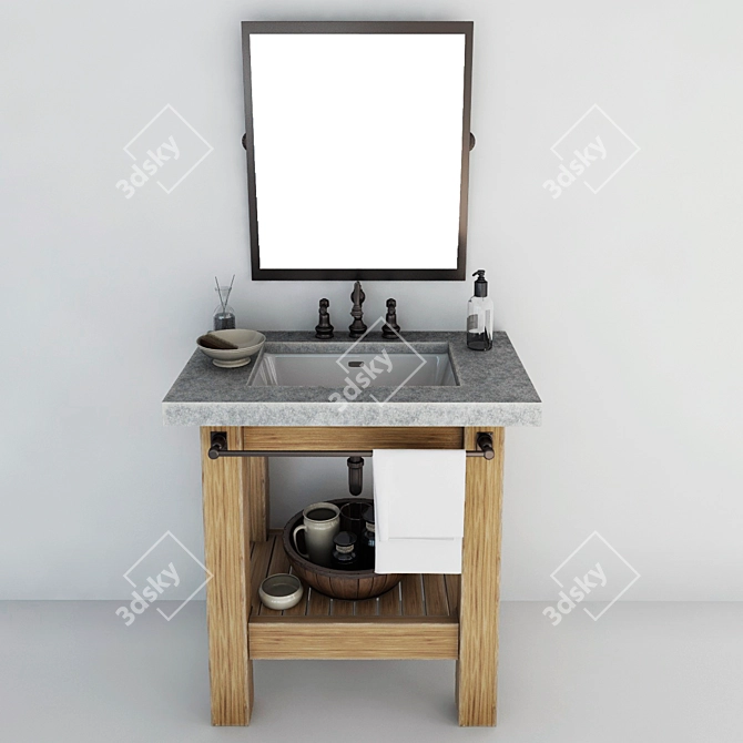 Elegant Abbott Sink Console 3D model image 2