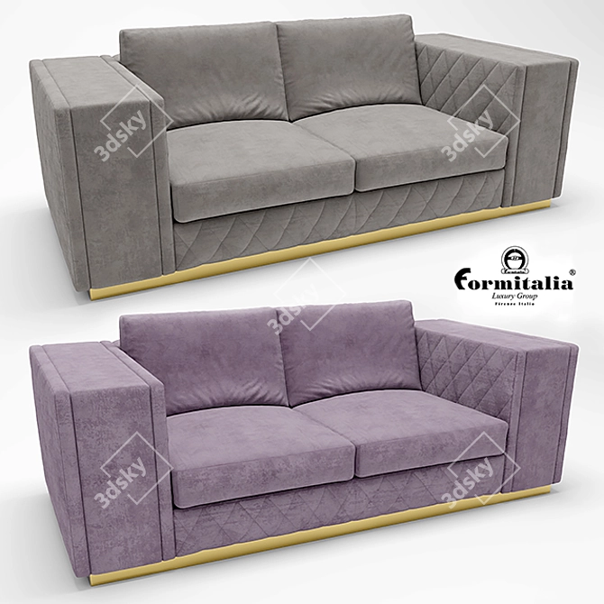 Elegant Verona 2 Seater Sofa: Formitalia Group 3D model image 1