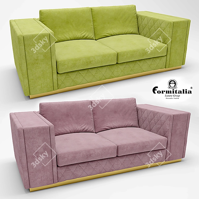 Elegant Verona 2 Seater Sofa: Formitalia Group 3D model image 2