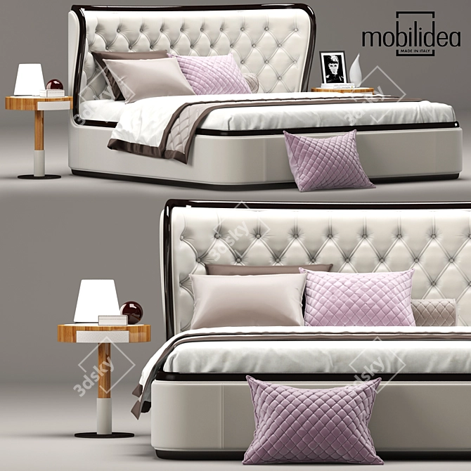 Elegant Margot Bed by Mobilidea 3D model image 1