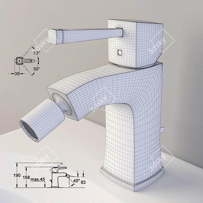 Luxury Bidet Mixer: GROHE Grandera 3D model image 3
