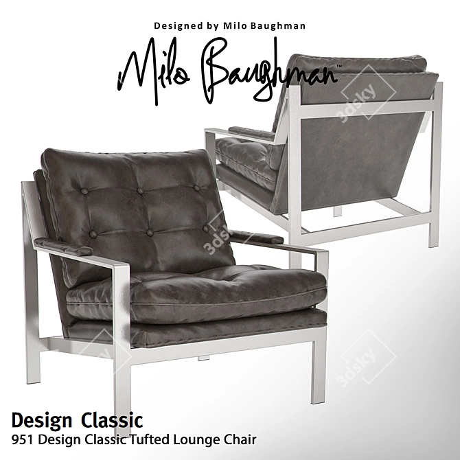 Milo Baughman Design Classic Lounge Chair 3D model image 1