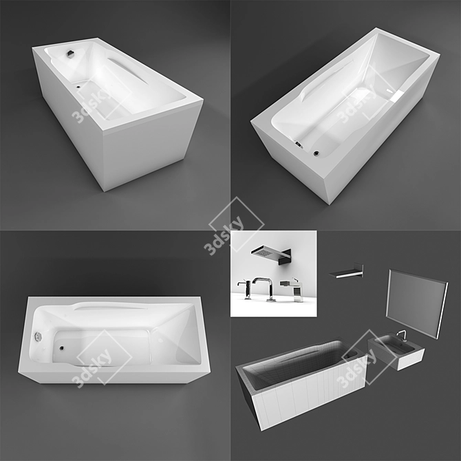 Luxury Bath Set: Colpa San Armida Optima - Kerasan Ego Sink 3D model image 3