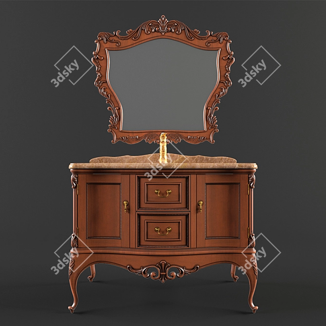 Tessoro Uffizi 100: Elegant White Bathroom Furniture 3D model image 1