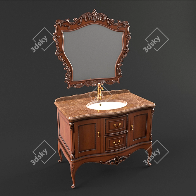 Tessoro Uffizi 100: Elegant White Bathroom Furniture 3D model image 2