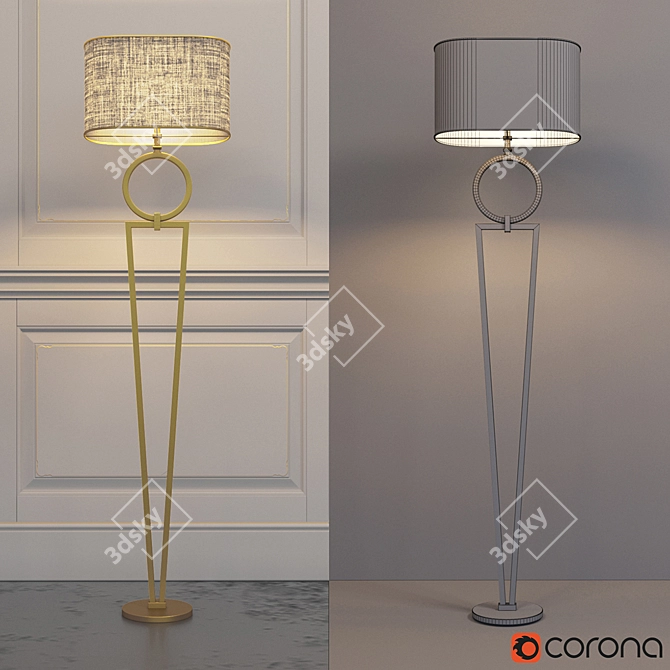 Modern Floor Lamp in Various Textures 3D model image 1