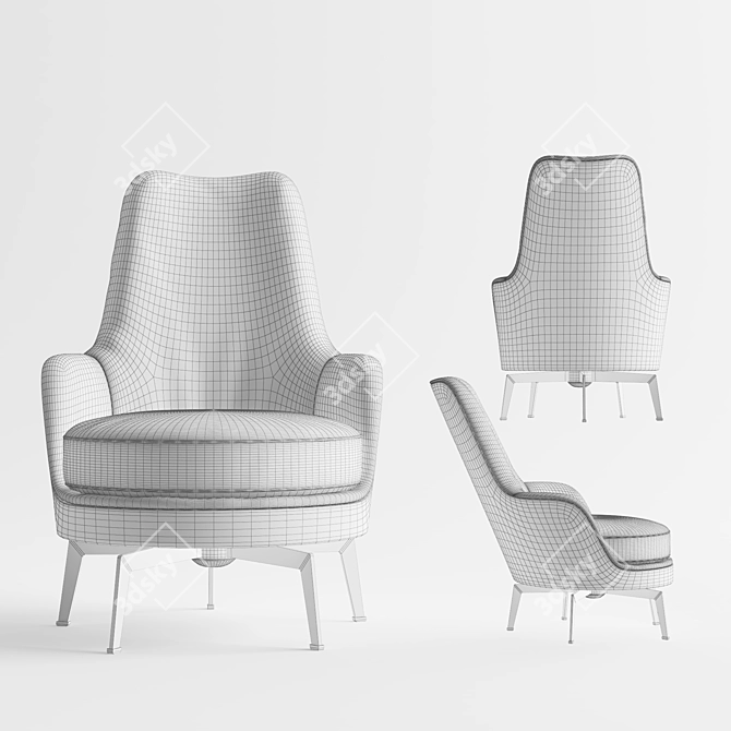 Italian Elegance: Guscioalto Soft Armchair 3D model image 2