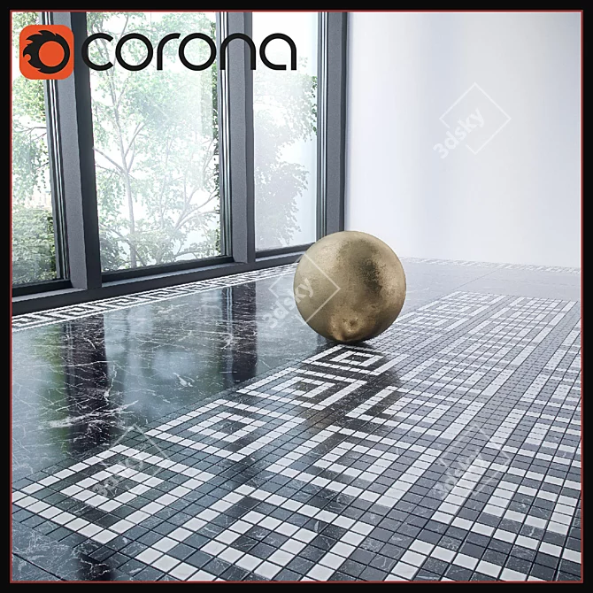 Marvel Pro Floor Design: Geometric Tile Collection 3D model image 3