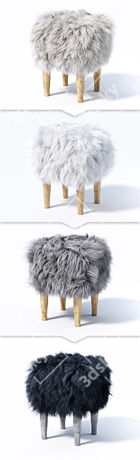 Title: Nate Berkus Wool Ottoman 3D model image 2