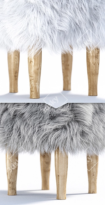 Title: Nate Berkus Wool Ottoman 3D model image 3