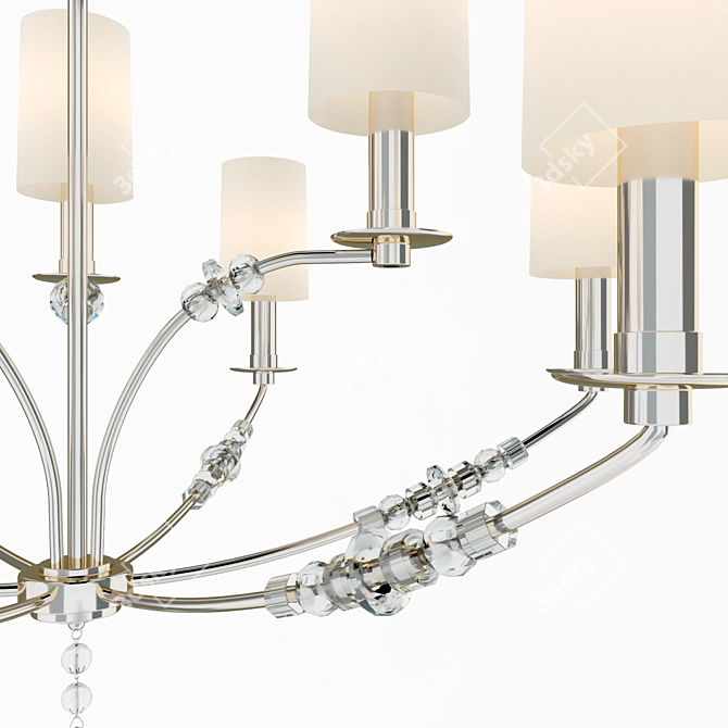 Elegant Crystal Nickel Chandelier 3D model image 2