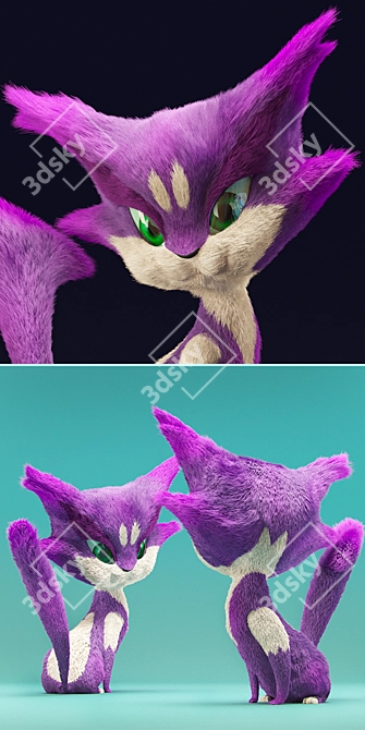 Furry Choroneko Pokémon Model 3D model image 2
