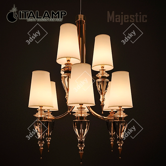 Majestic Gold Chandelier: Italamp T410/6+3 3D model image 1