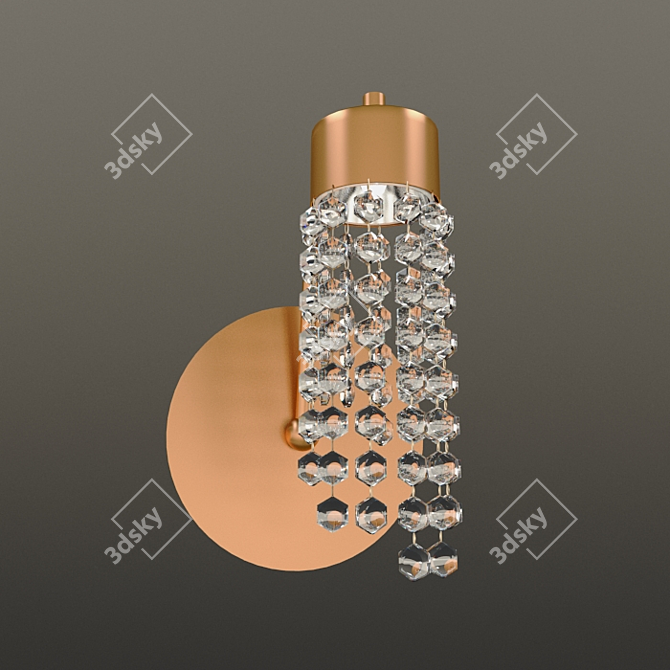 Elegant Crystal Chandelier + Wall Sconce 3D model image 3