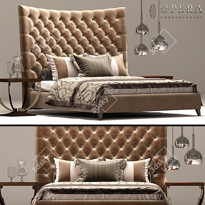 Elegant Tosca Bed 3D model image 1