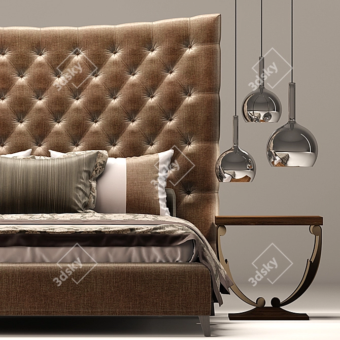 Elegant Tosca Bed 3D model image 2