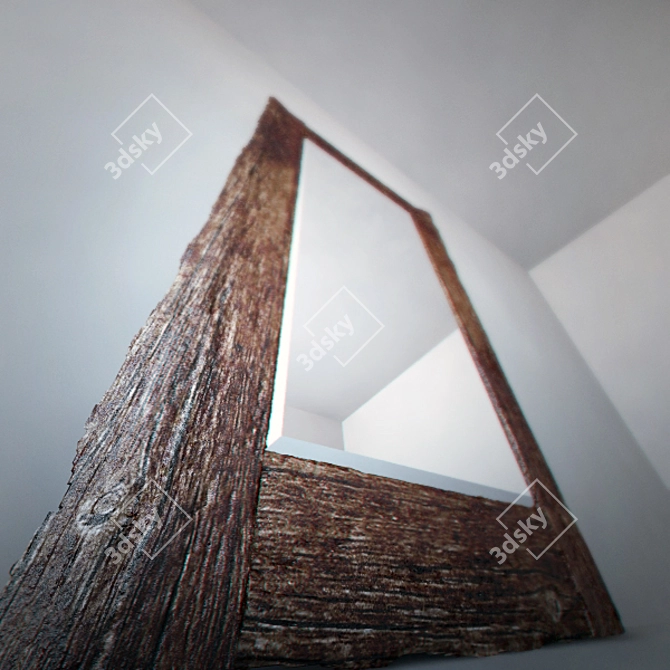 Wooden Framed Mirror 3D model image 3