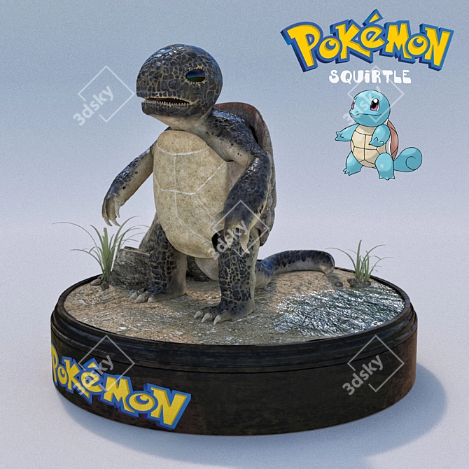 Aquatic Fighter: Squirtle 3D model image 1