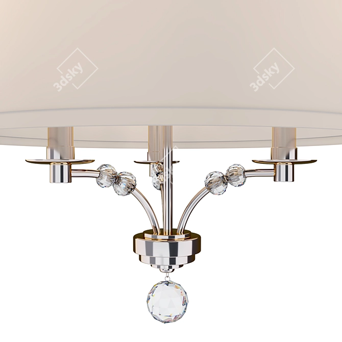 Crystorama Mirage 3-Light Nickel Chandelier 3D model image 2