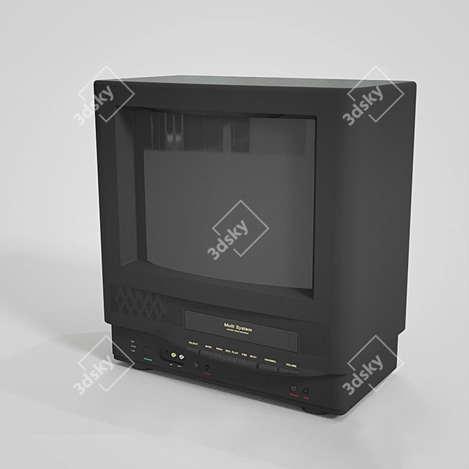 Vintage TV Set 3D model image 1