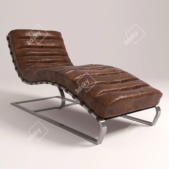 Regina Andrew Vintage Leather Chaise Lounge 3D model image 1