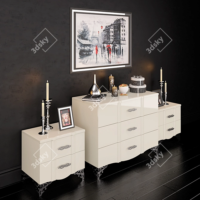 Neman Sofia Sideboard & Chest: Stylish Storage Set 3D model image 2