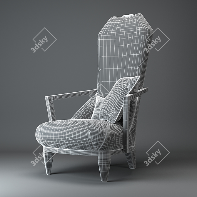 Italian Atelier Moba Ziggy Accent Chair 3D model image 2