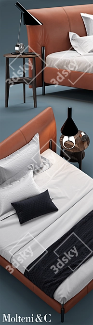 Luxury Italian Design Bed: Molteni 3D model image 2