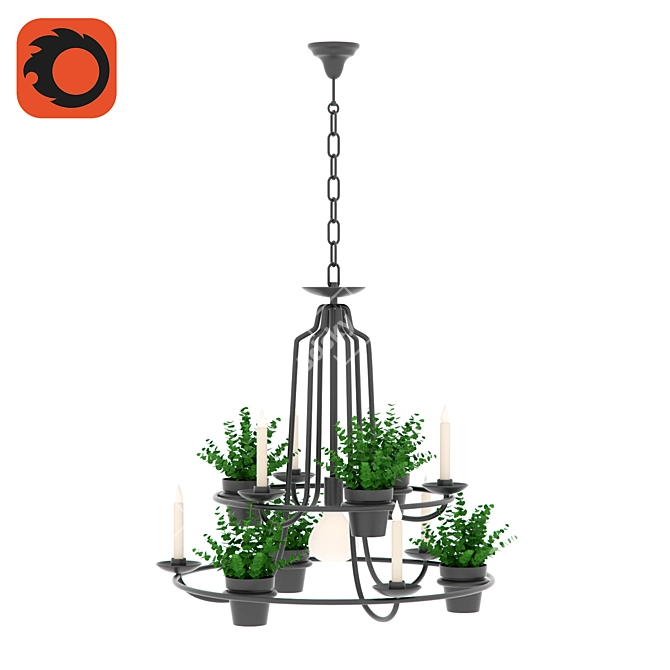Eco-Design Hanging Garden Lamp 3D model image 1