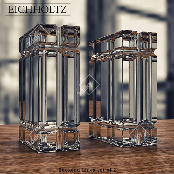 EICHHOLTZ Crystal Bookend Linea (Set of 2) 3D model image 2