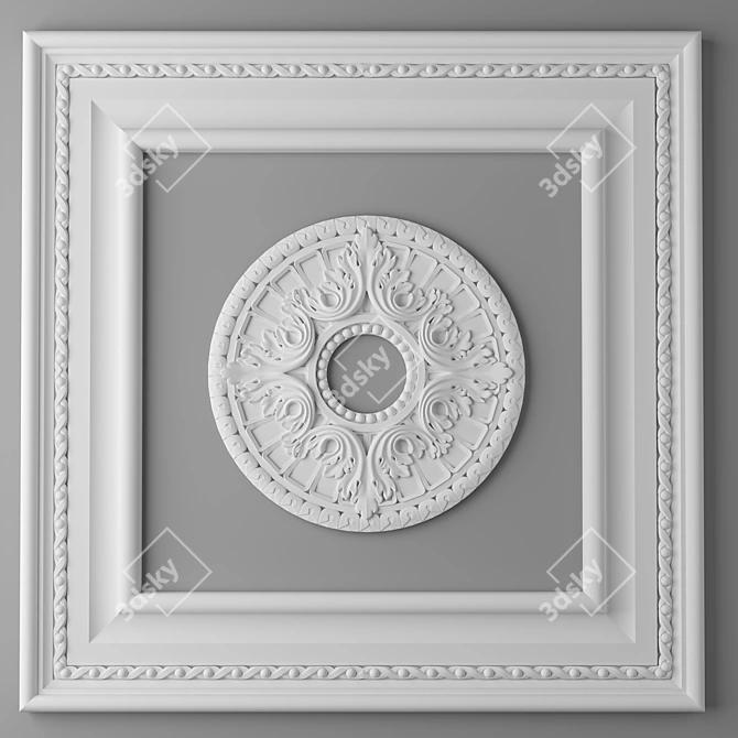 Elegant Fretwork: Peterhof Rosette & Trim 3D model image 1