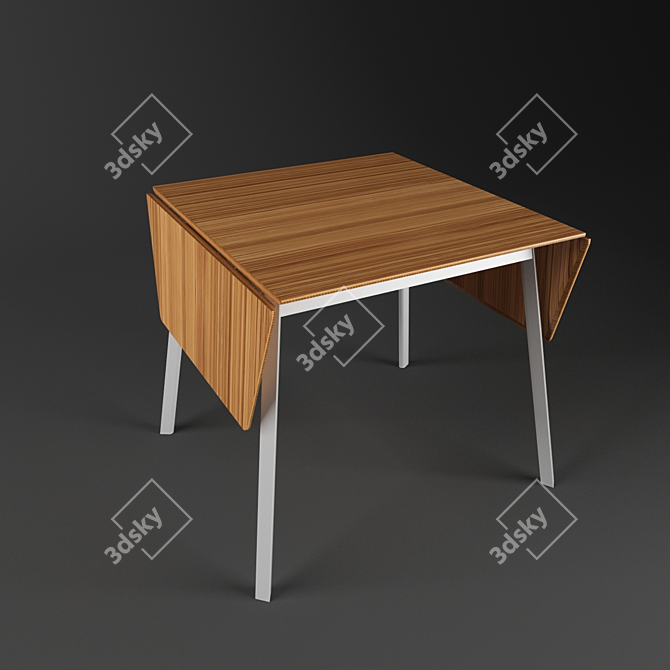 Bamboo-Infused Aluminum Table 3D model image 2
