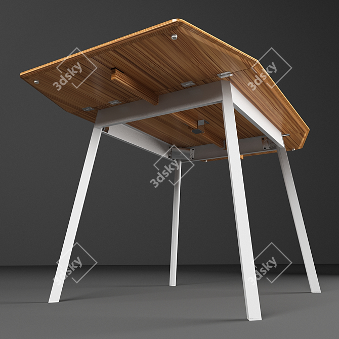 Bamboo-Infused Aluminum Table 3D model image 3