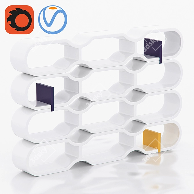 Modular Bookshelf - Cappellini's Elegant White Rack 3D model image 1