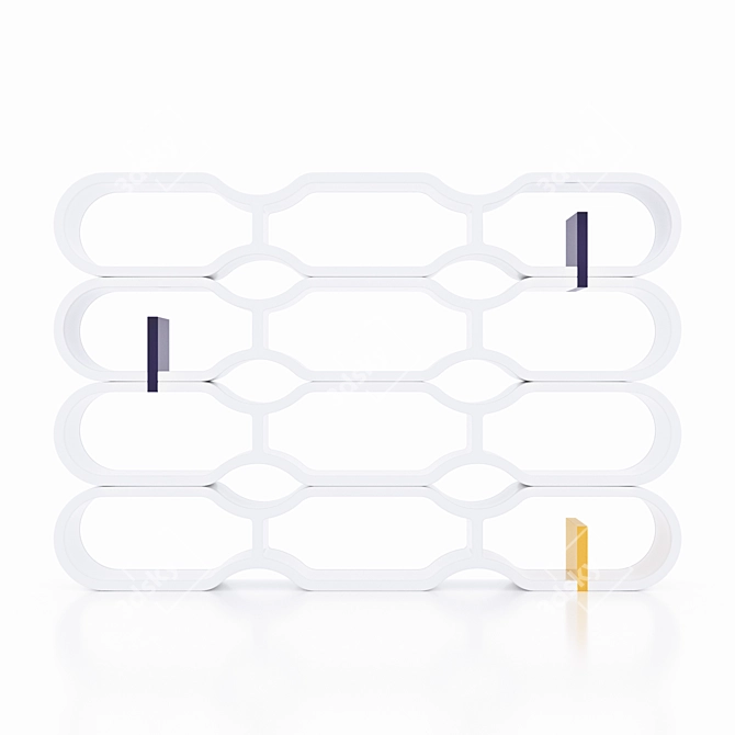 Modular Bookshelf - Cappellini's Elegant White Rack 3D model image 2
