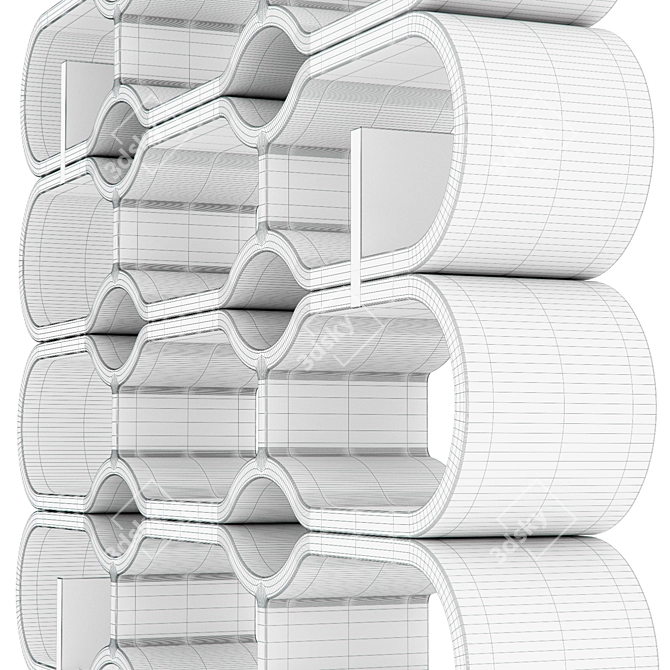 Modular Bookshelf - Cappellini's Elegant White Rack 3D model image 3