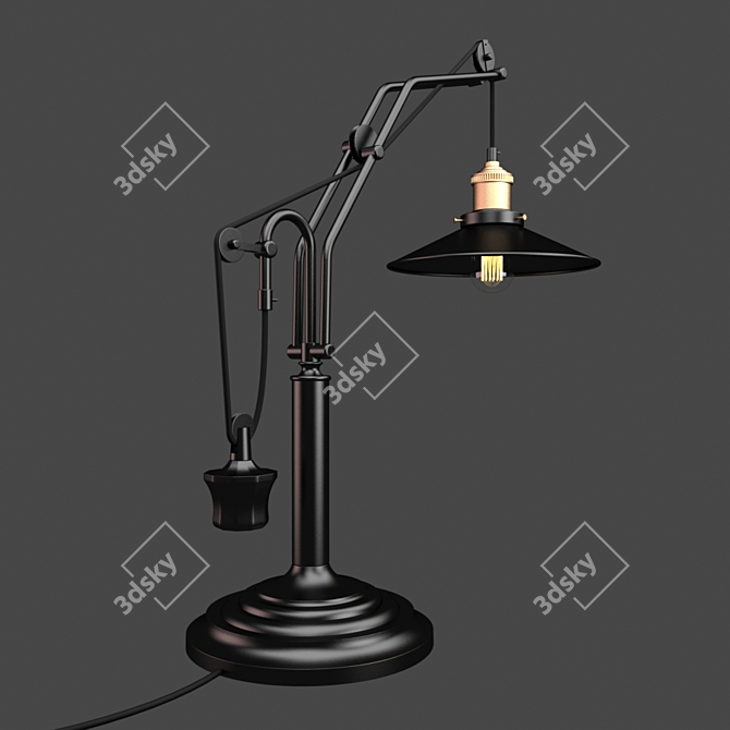 Industrial Edison Table Lamp 3D model image 2