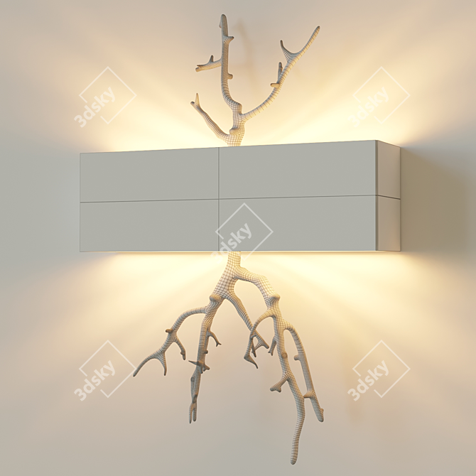 Golden Twig Wall Sconce: Vintage Elegance 3D model image 2