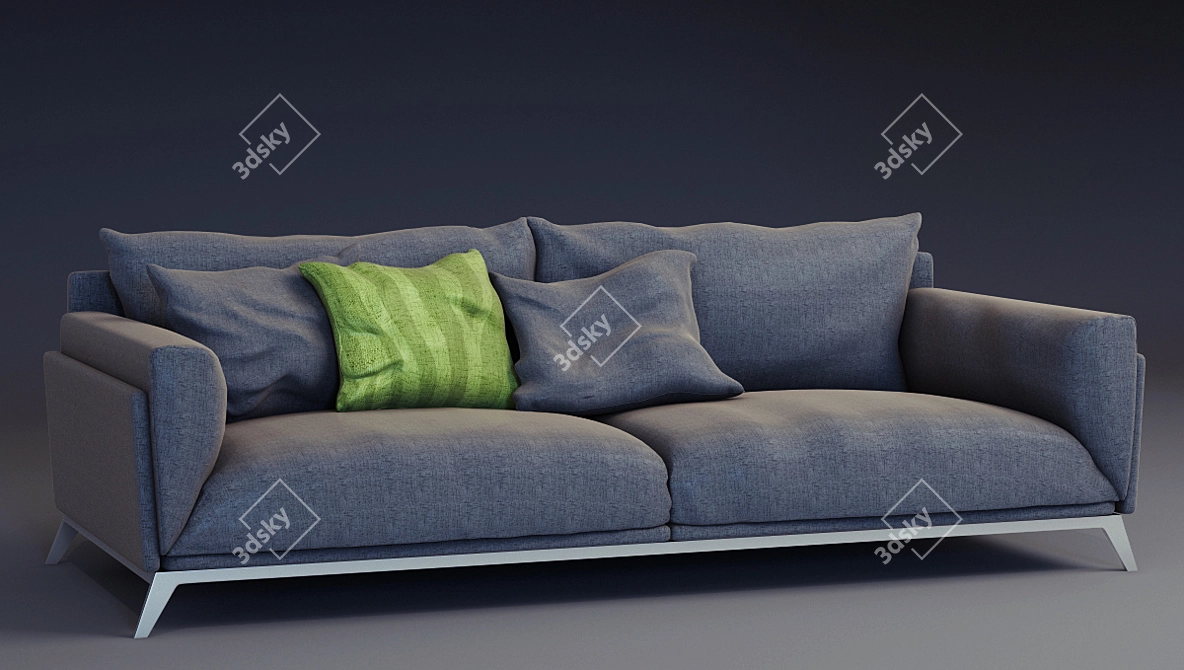 Modern Italian Sofa with Custom Colors 3D model image 2