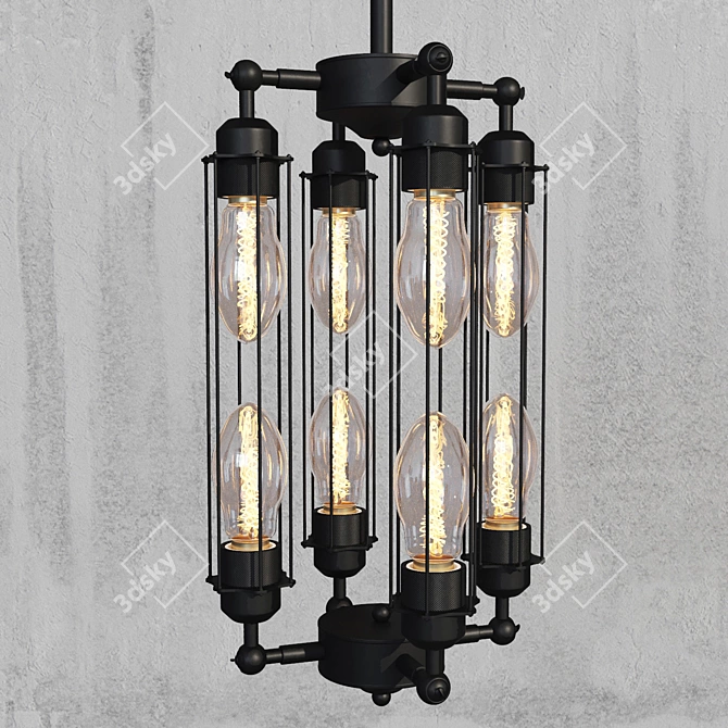 Industrial Hanging Light 713 Model 3D model image 1