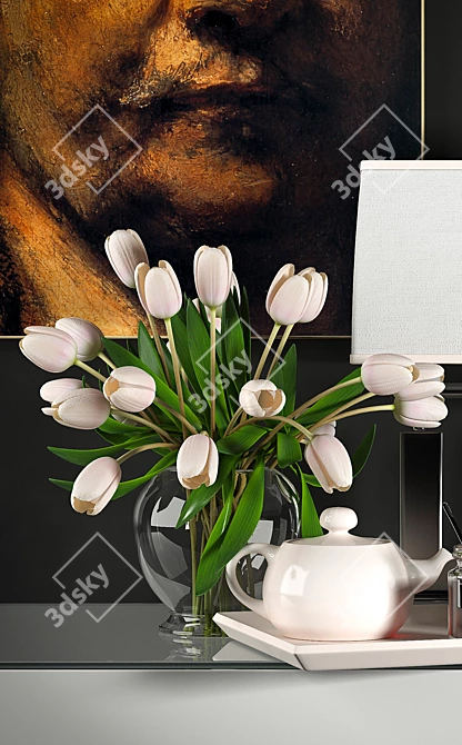 Elegant Bloom Vase Collection 3D model image 3