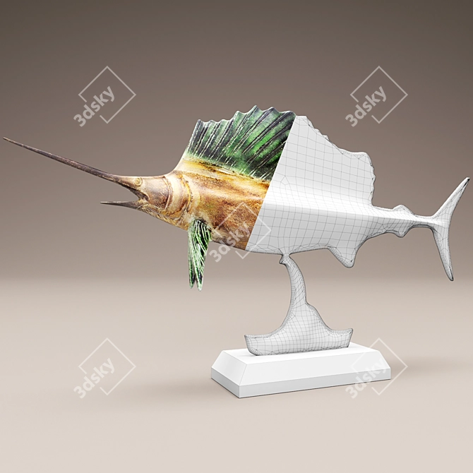 Sailfish Patina Figurine 3D model image 3