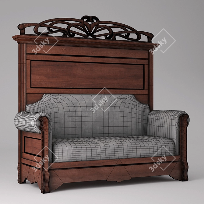 Restored 19th Century Antique Sofa 3D model image 2