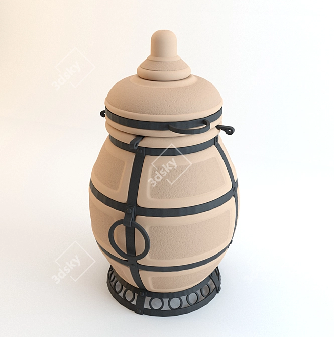 Authentic Tandyr Clay Oven 3D model image 1